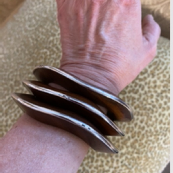 Silpada Wavy Bangle Bracelet Set - Brown & Silver - Picture 10 of 11